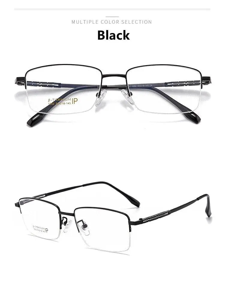 Men's Semi-Rimless Titanium Prescription Glasses 1052 — view 12 | Rx Spectacle