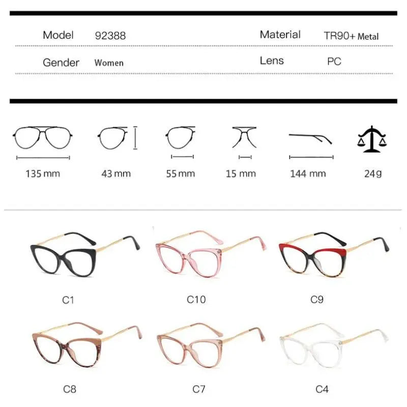 Women's Cat Eye Full Rim Acetate Prescription Glasses 92388 — view 9 | Rx Spectacle