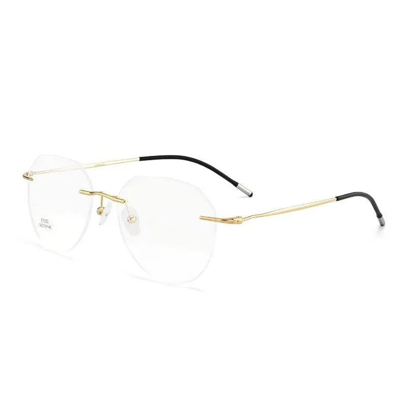 Men's Rimless Titanium Prescription Glasses S7052 — view 7 | Rx Spectacle