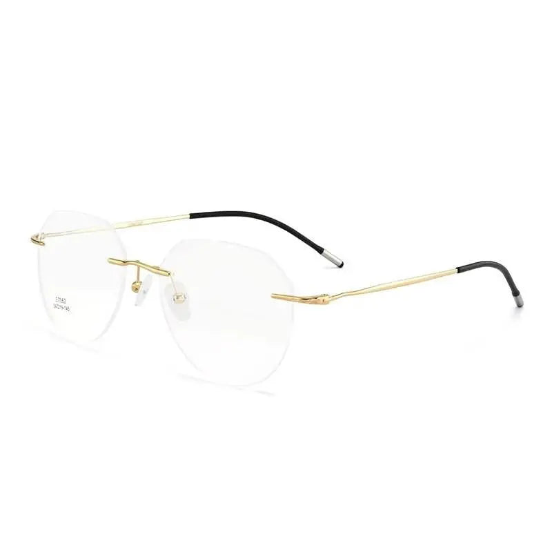 Men's Rimless Titanium Prescription Glasses S7052 — view 14 | Rx Spectacle