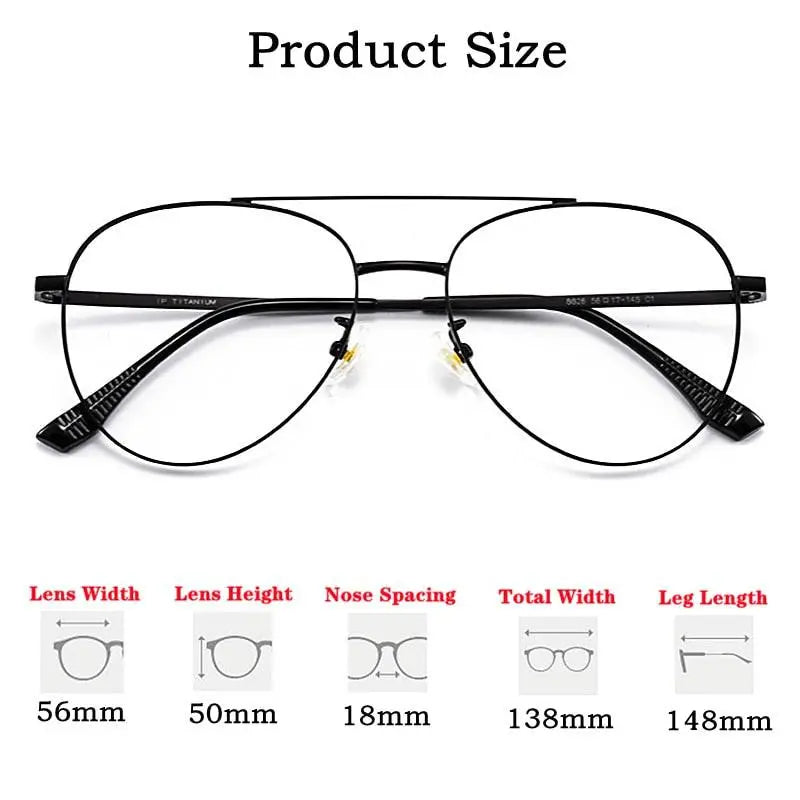 Unisex Full Rim Titanium Double Bridge Prescription Glasses 8826 — view 6 | Rx Spectacle