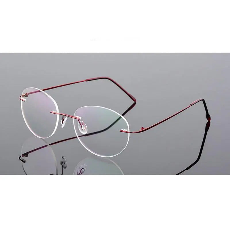 Unisex Rimless Alloy Prescription Glasses 862 — view 4 | Rx Spectacle