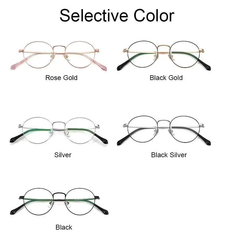 Unisex Round Full Rim Titanium Prescription Glasses 8123 — view 13 | Rx Spectacle