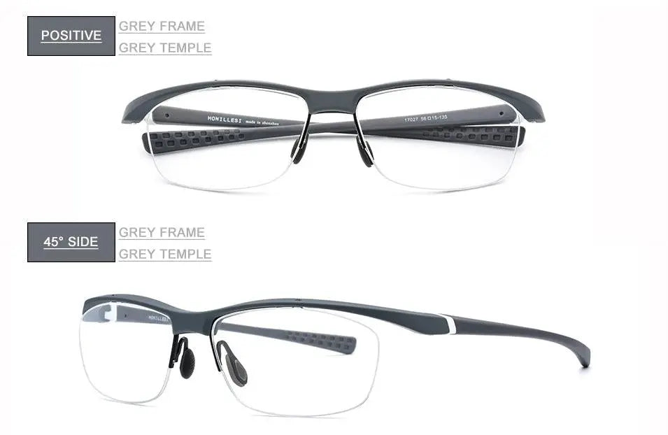 Men's Rectangular Semi-Rimless TR90 Sports Glasses 7027 — view 18 | Rx Spectacle