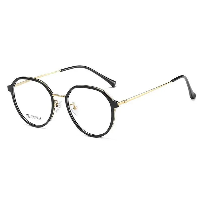 Unisex Round Full Rim Titanium Prescription Glasses 7012 — view 7 | Rx Spectacle