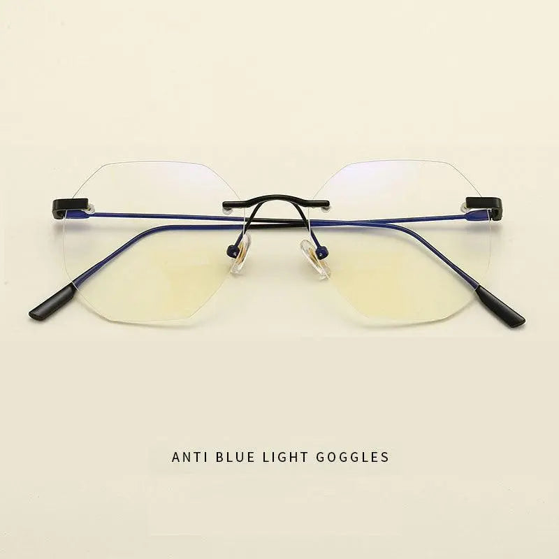 Men's Polygon Rimless Alloy Prescription Glasses 6213 — view 2 | Rx Spectacle