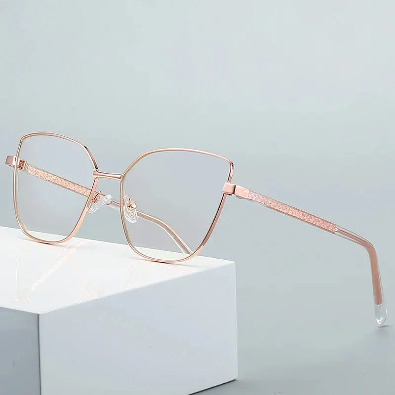 Women's Cat Eye Full Rim Alloy Prescription Glasses 3002 — view 1 | Rx Spectacle