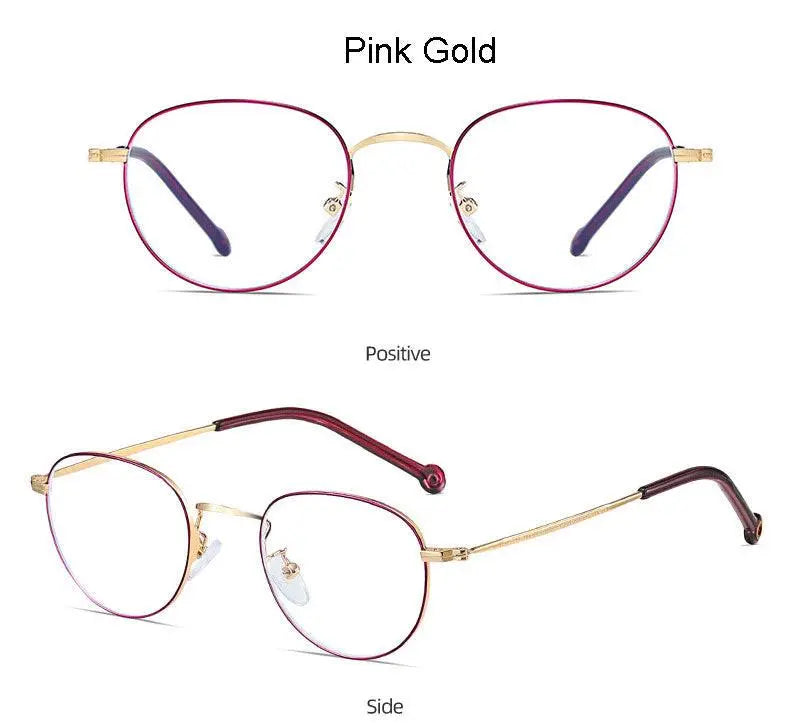 Unisex Round Full Rim Alloy Prescription Glasses 9957 — view 15 | Rx Spectacle