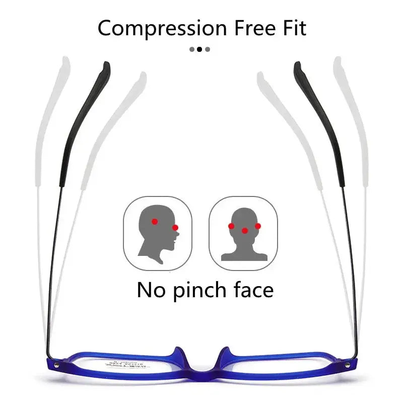 Unisex Square Full Rim Titanium Reading Glasses 9824 — view 4 | Rx Spectacle