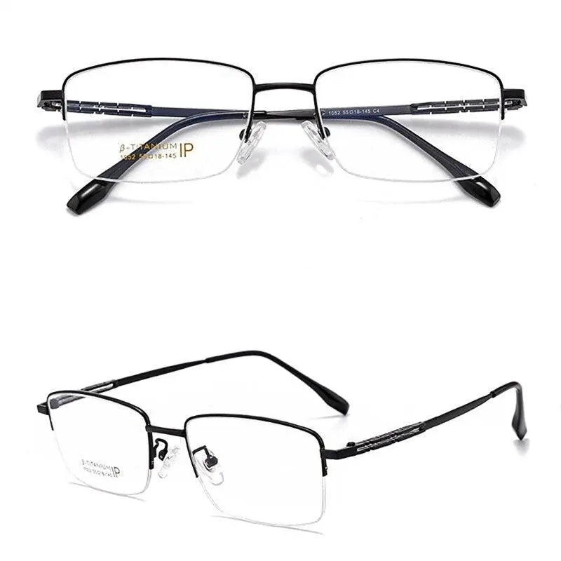 Men's Semi-Rimless Titanium Prescription Glasses 1052 — view 6 | Rx Spectacle