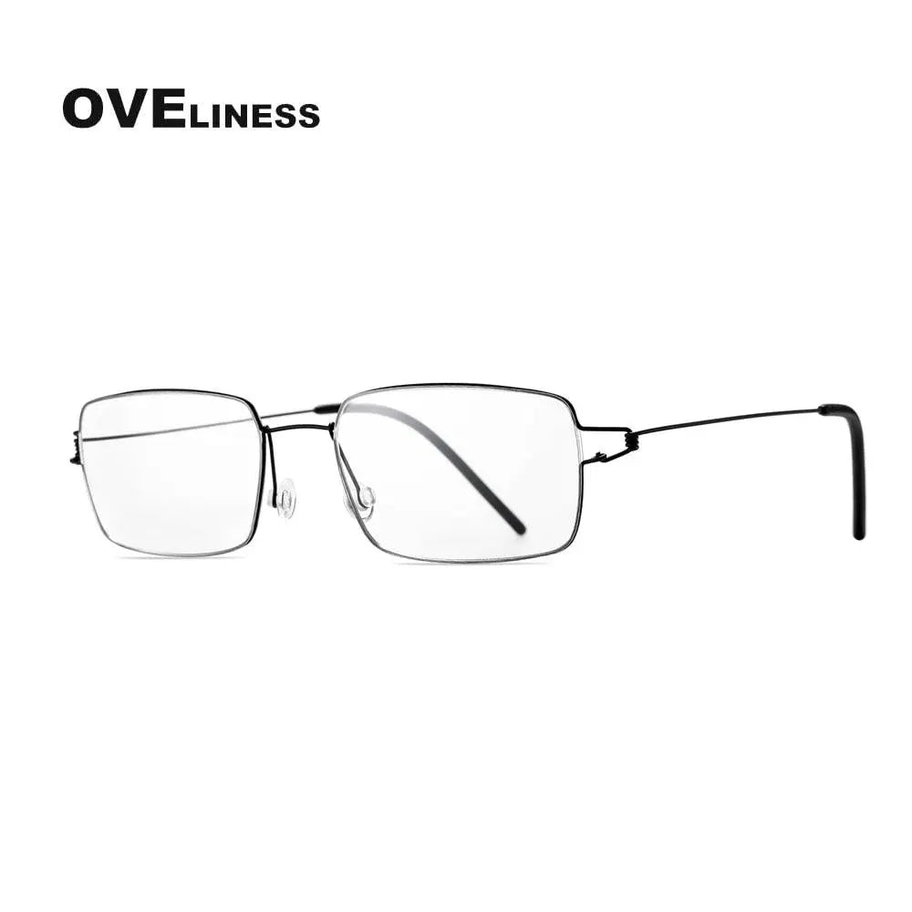 Unisex Square Full Rim Titanium Screwless Prescription Glasses — view 4 | Rx Spectacle