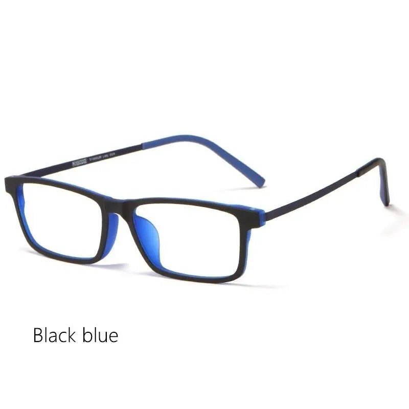 Men's Square Full Rim Titanium Prescription Glasses 8836X — view 4 | Rx Spectacle