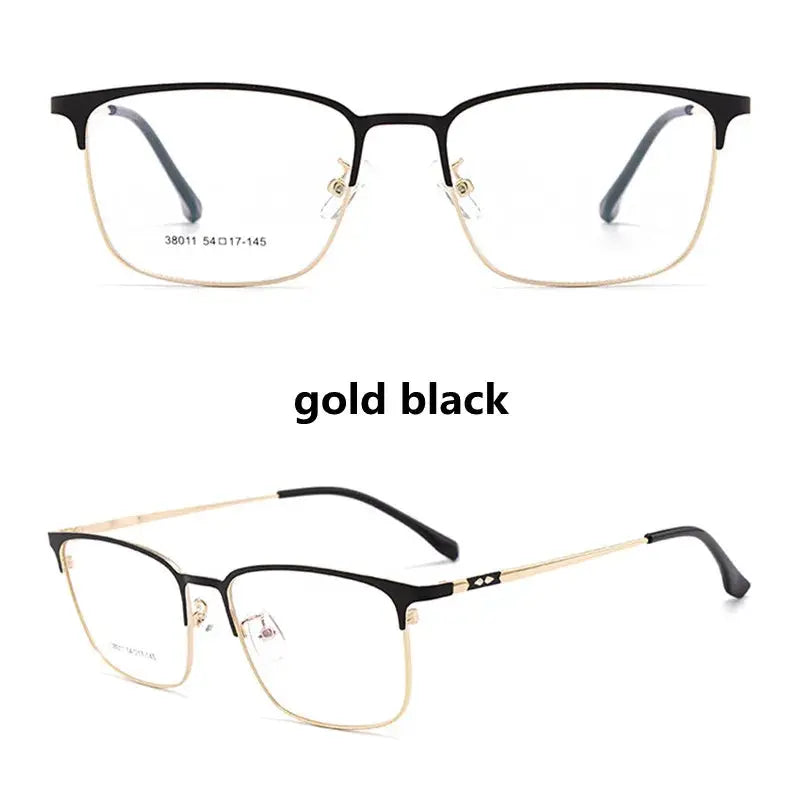 Unisex Square Full Rim Alloy Reading Glasses 38011 — view 9 | Rx Spectacle