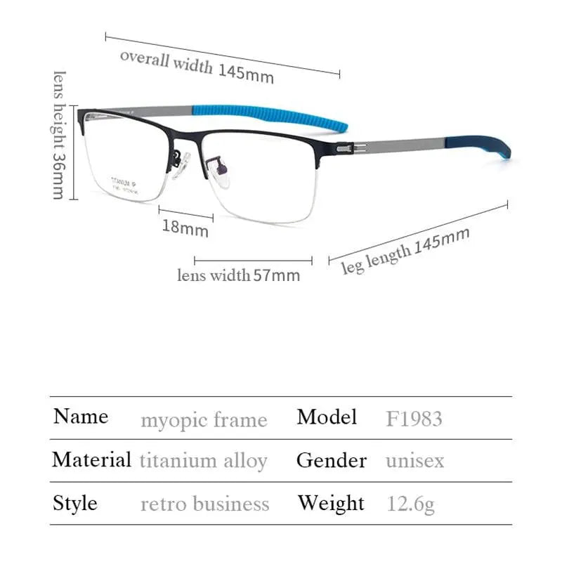 Men's Semi-Rimless Prescription Glasses F1983 — view 4 | Rx Spectacle