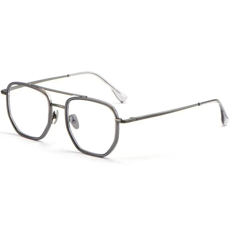 Unisex Full Rim Titanium Double Bridge Prescription Glasses L1361 — view 6 | Rx Spectacle