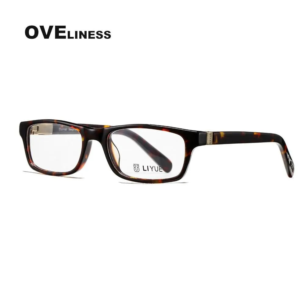 Unisex Square Full Rim Acetate Prescription Glasses Lb01 — view 3 | Rx Spectacle