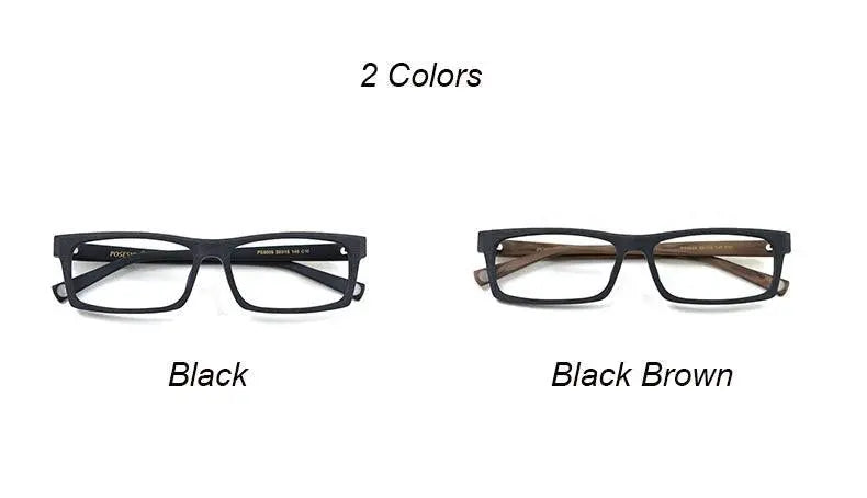 Men's Rectangular Full Rim Wood Prescription Glasses Ps8005 — view 9 | Rx Spectacle