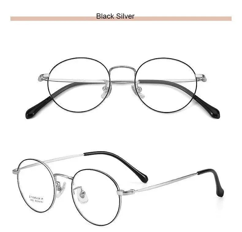 Unisex Round Full Rim Titanium Prescription Glasses 8123 — view 16 | Rx Spectacle