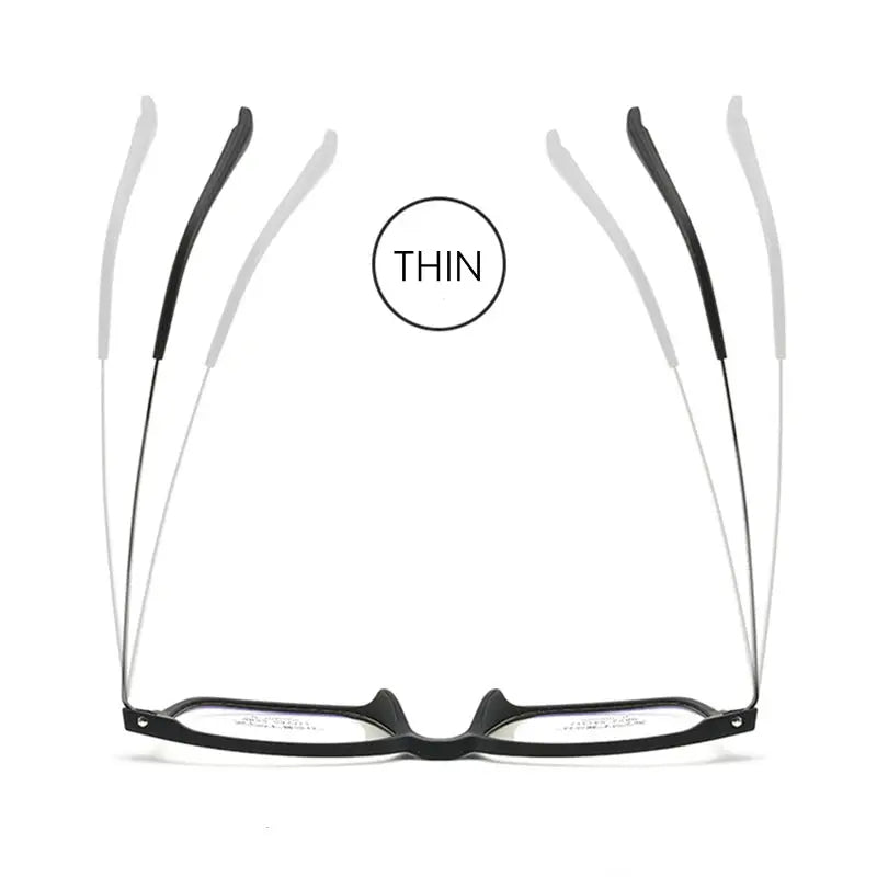 Men's Square Full Rim Titanium Prescription Glasses 9822 — view 7 | Rx Spectacle