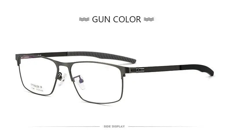 Men's Square Full Rim Titanium Prescription Glasses F1981 — view 12 | Rx Spectacle