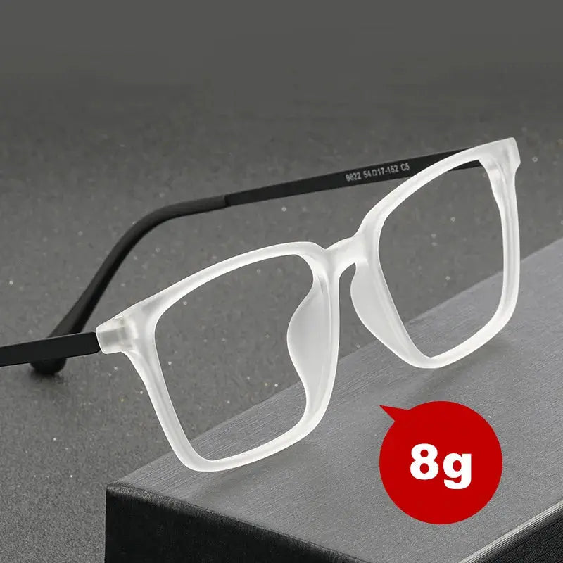 Men's Square Full Rim Titanium Prescription Glasses 9822 — view 5 | Rx Spectacle
