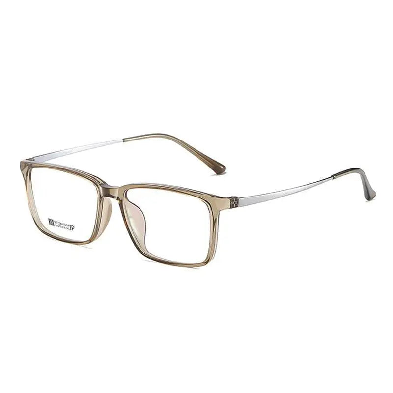 Men's Rectangular Full Rim Titanium Prescription Glasses 7036 — view 3 | Rx Spectacle