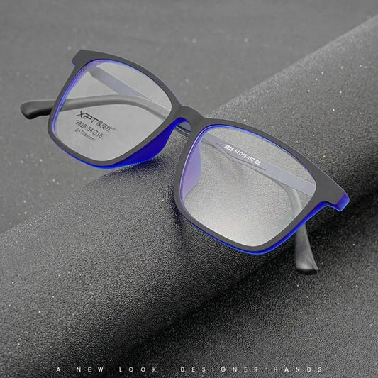 Unisex Square Full Rim Titanium Prescription Glasses 9828 — view 1 | Rx Spectacle