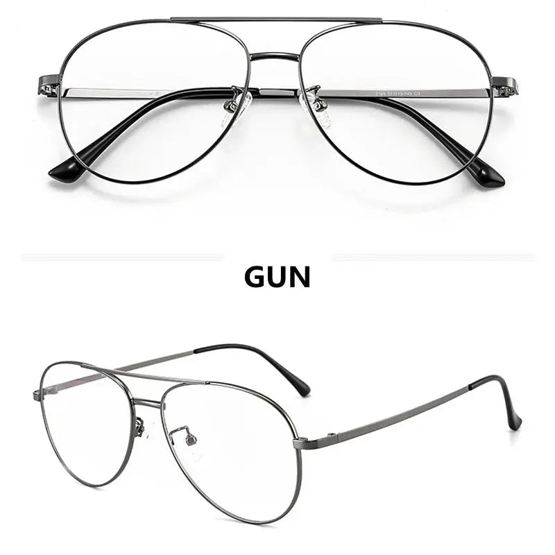 Unisex Oval Full Rim Titanium Double Bridge Prescription Glasses 2194 — view 8 | Rx Spectacle