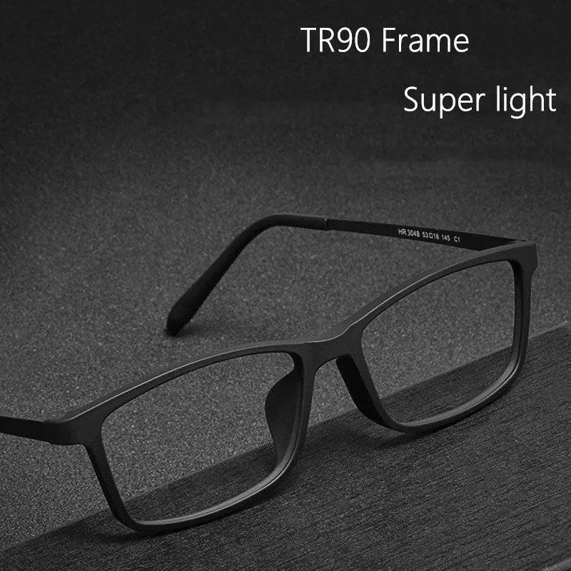 Unisex Square Full Rim Titanium Prescription Glasses HR3048 — view 6 | Rx Spectacle