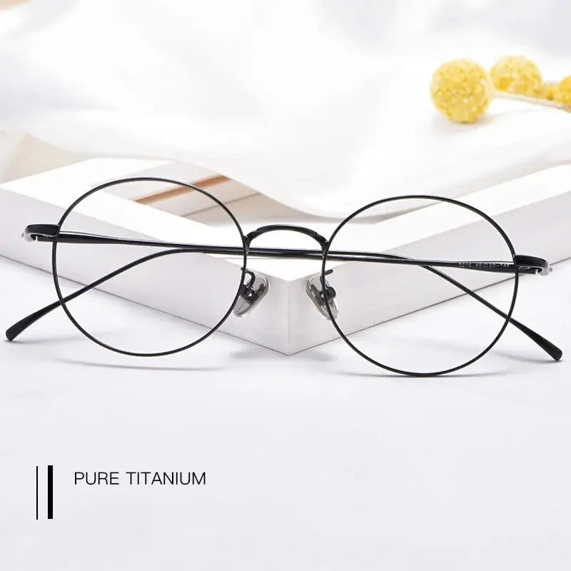 Unisex Round Full Rim Titanium Prescription Glasses 3216 — view 3 | Rx Spectacle
