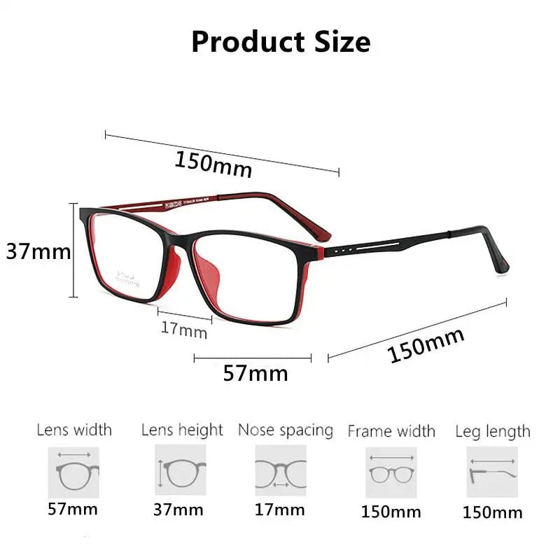 Men's Square Full Rim Titanium Prescription Glasses Y2012 — view 7 | Rx Spectacle