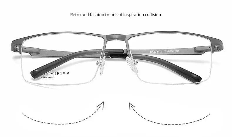 Unisex Semi-Rimless Alloy Prescription Glasses 6331 — view 11 | Rx Spectacle