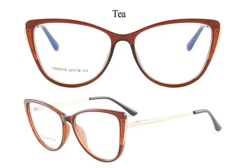 Women's Cat Eye Full Rim TR90 Prescription Glasses 7016 — view 17 | Rx Spectacle