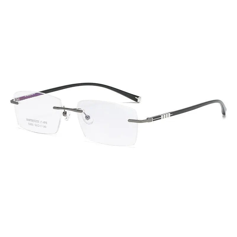 Unisex Rimless Titanium Prescription Glasses 52003 — view 11 | Rx Spectacle