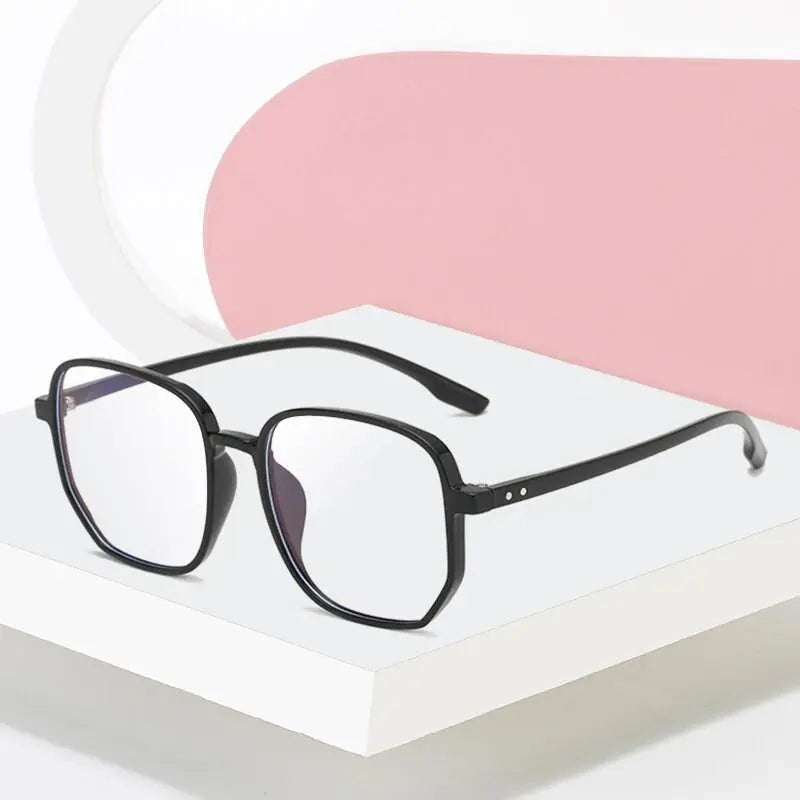 Women's Round Full Rim TR90 Oversized Prescription Glasses 1535 — view 8 | Rx Spectacle