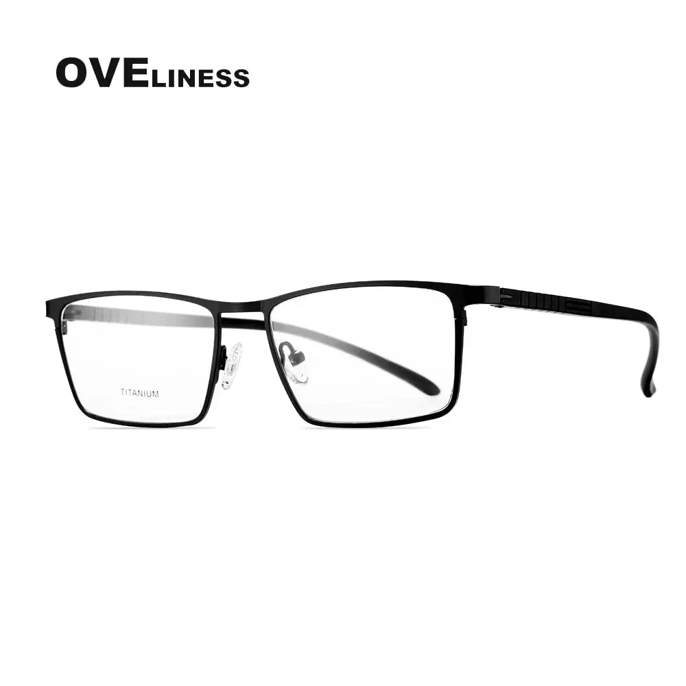 Men's Square Full Rim Titanium Prescription Glasses 89865 — view 4 | Rx Spectacle