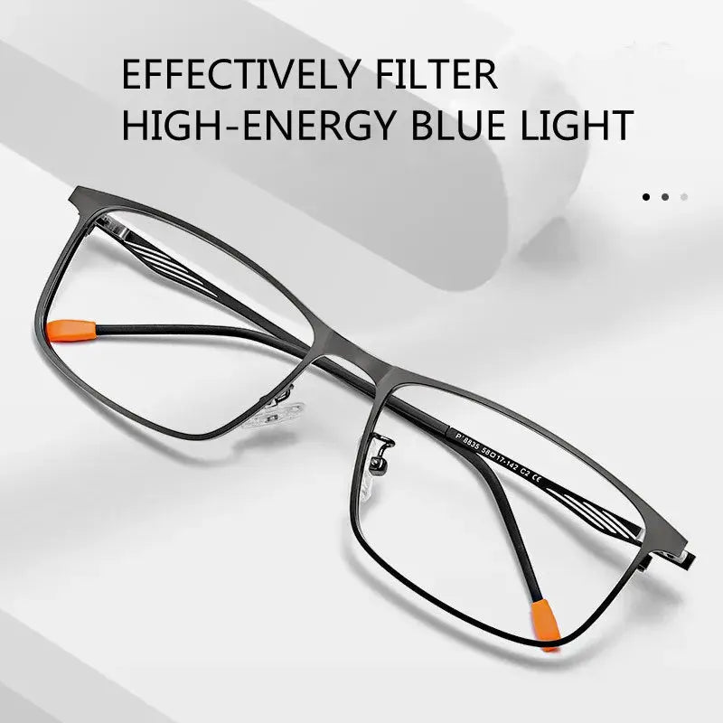 Unisex Square Full Rim Alloy Reading Glasses 8835 — view 2 | Rx Spectacle