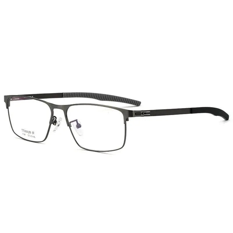 Men's Square Full Rim Titanium Prescription Glasses F1981 — view 5 | Rx Spectacle