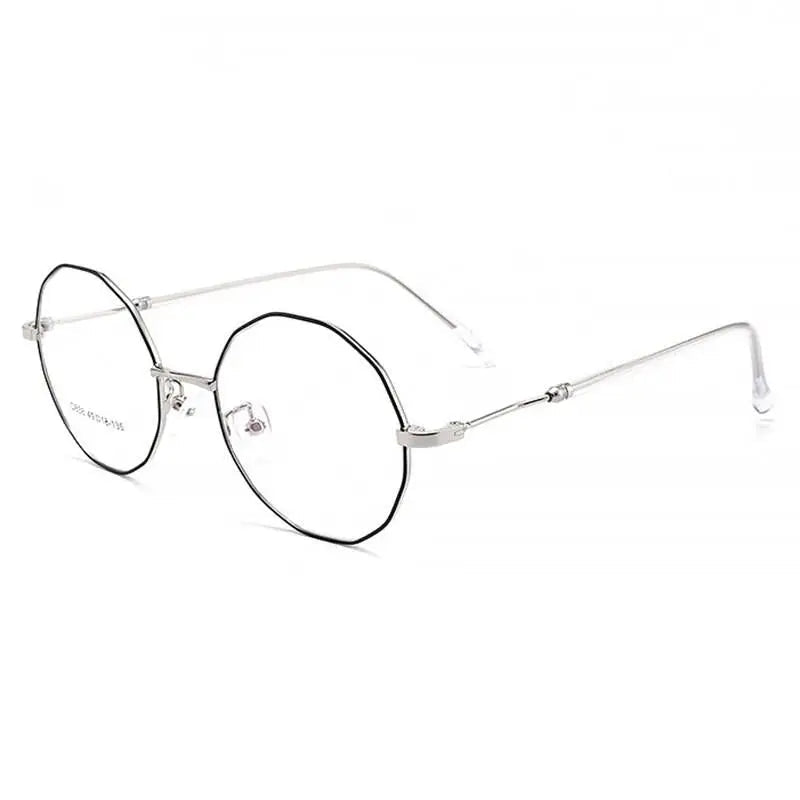 Unisex Polygon Full Rim Alloy Prescription Glasses D838 — view 8 | Rx Spectacle