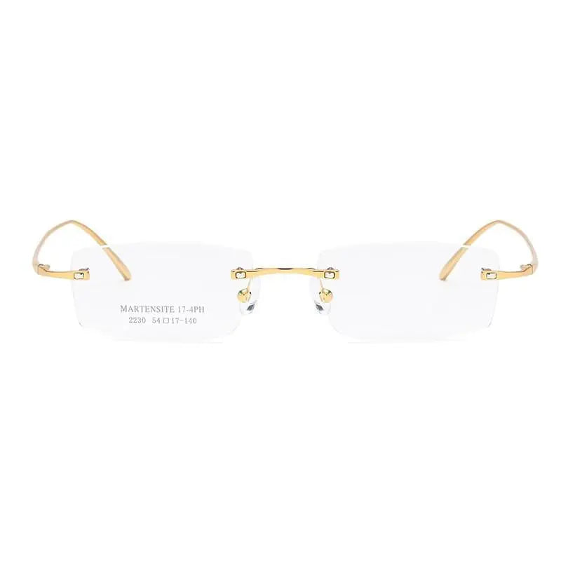 Unisex Square Rimless Titanium Prescription Glasses 2230 — view 6 | Rx Spectacle
