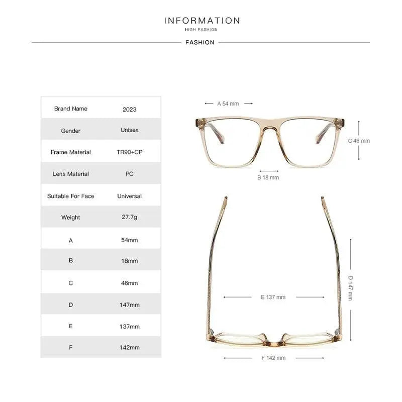 Women's Square Full Rim TR90 Prescription Glasses 2023 — view 3 | Rx Spectacle