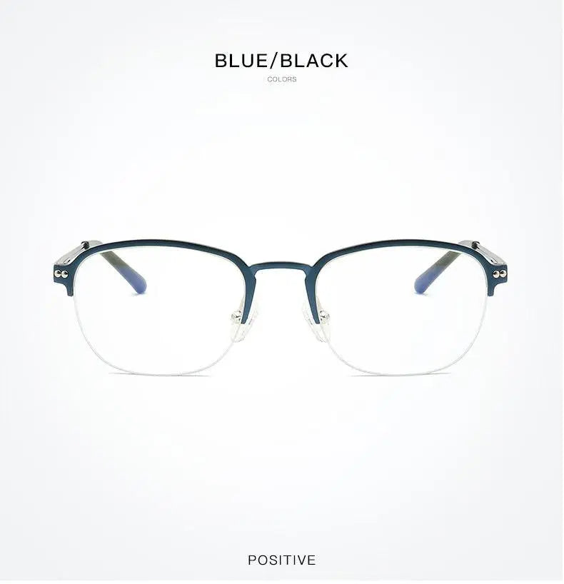 Unisex Square Semi-Rimless Titanium Prescription Glasses 6097 — view 17 | Rx Spectacle