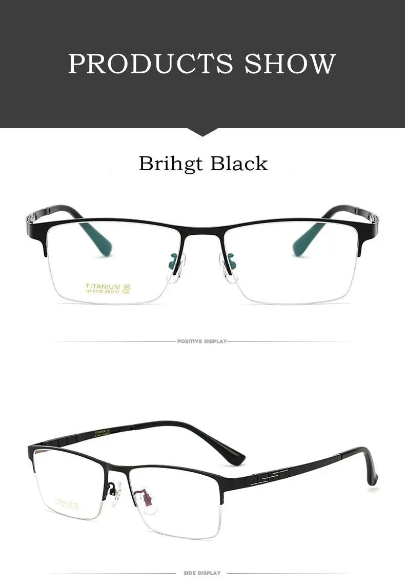 Unisex Round Semi-Rimless Titanium Prescription Glasses HT0178 — view 10 | Rx Spectacle