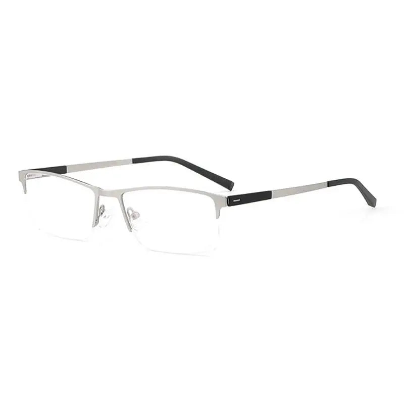 Unisex Square Semi-Rimless Alloy Prescription Glasses 8839 — view 10 | Rx Spectacle