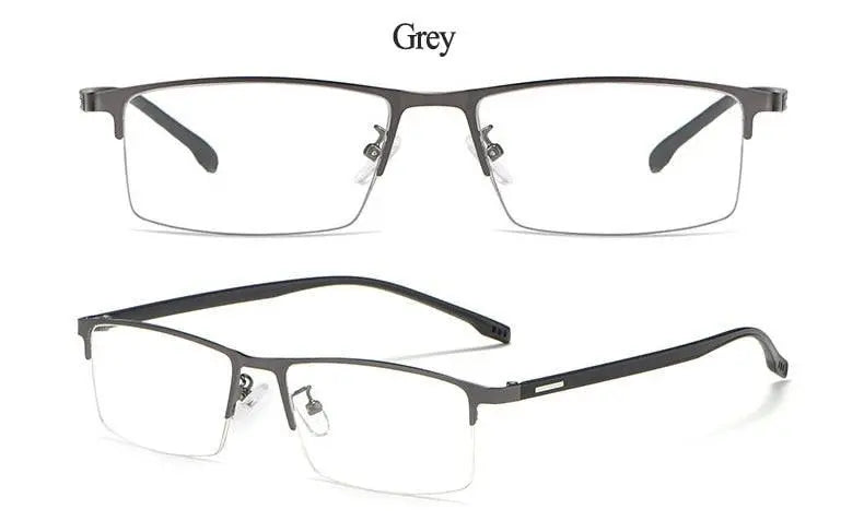 Men's Rectangular Semi-Rimless Alloy Prescription Glasses 9102 — view 15 | Rx Spectacle