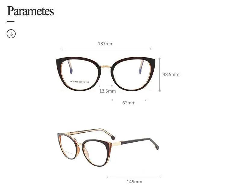 Women's Cat Eye Full Rim Acetate Prescription Glasses 7003 — view 13 | Rx Spectacle