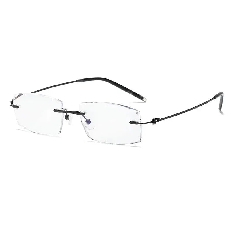 Unisex Square Rimless Titanium Reading Glasses 8581 — view 8 | Rx Spectacle