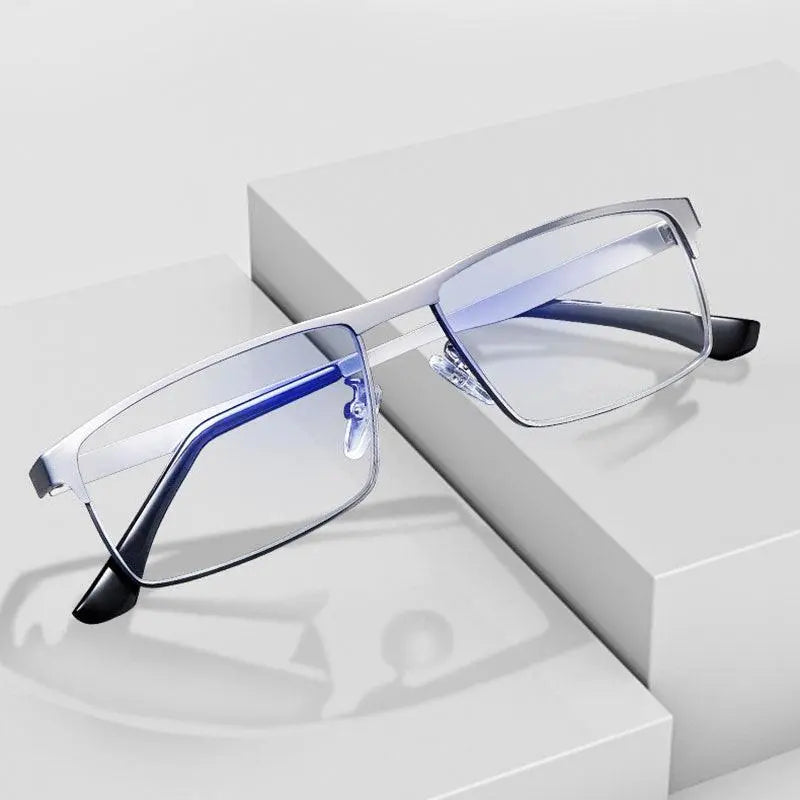 Unisex Square Full Rim Alloy Reading Glasses 9013 — view 1 | Rx Spectacle