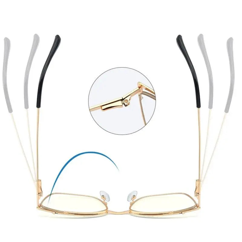 Women's Cat Eye Full Rim Alloy Prescription Glasses 95731 — view 7 | Rx Spectacle