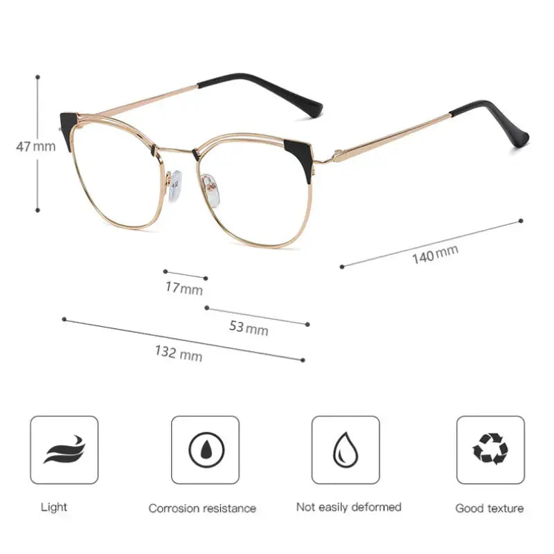 Women's Cat Eye Full Rim TR90 Prescription Glasses 95537 — view 2 | Rx Spectacle